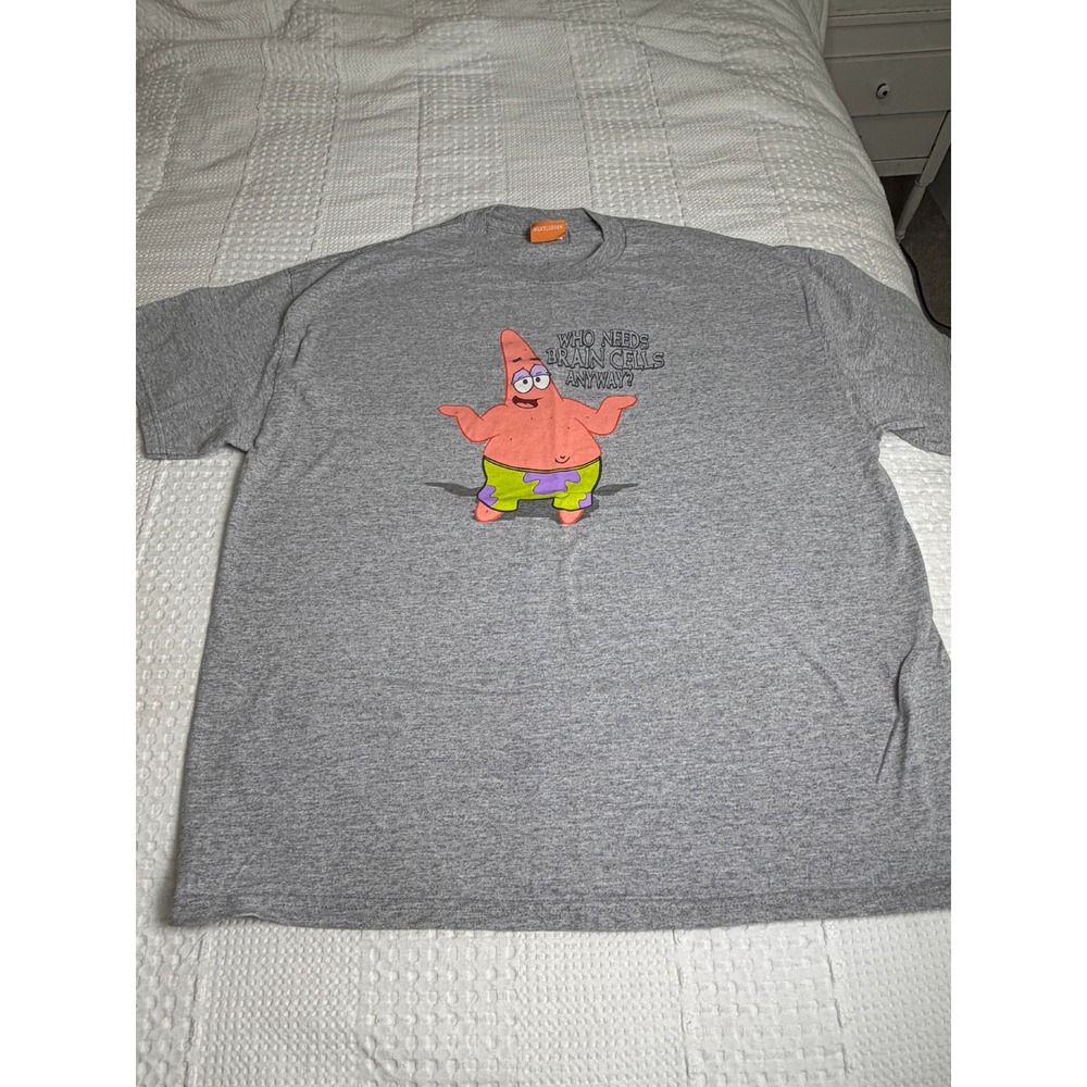 Vintage 2003 Nickelodeon Patrick Star Who Needs Brain Cells Anyway T-Shirt XL